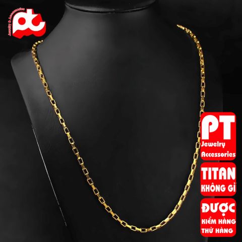 Dây chuyền titan nam cao cấp inox thép không gỉ hình vuông trangsucpt 3mm PTDCNA169 400660
