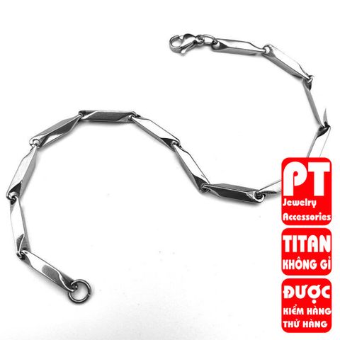 Lắc tay nam nữ titan cao cấp hỏa tiễn trơn thép không gỉ trangsucpt nhiều PTLTNABA 3T 400663