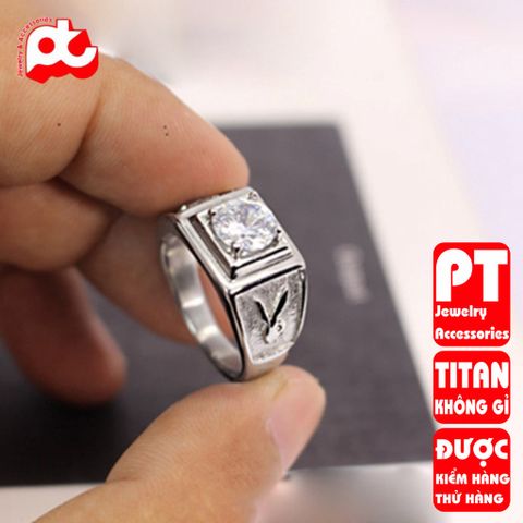 Nhẫn nam inox cao cấp thời trang titan thép không gỉ PT Jewelry & Accessories chạm play boy PTNNA233 400670