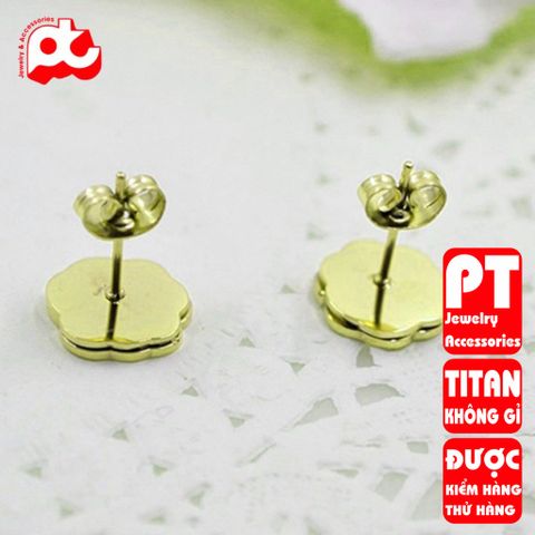 Bông tai nữ titan cao cấp thời trang trangsucpt không đen giá rẻ PTBTNT17 400690