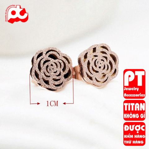 Bông tai nữ titan cao cấp thời trang trangsucpt không đen giá rẻ PTBTNT17 400690