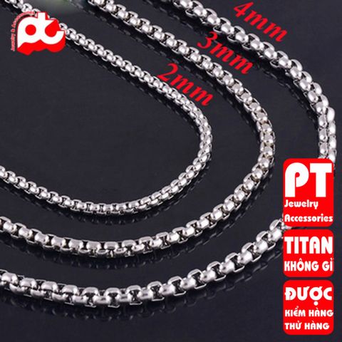 Dây chuyền titan nam cao cấp sang trọng inox thép không gỉ bông dừa trangsucpt 2mm PTDCNA51 400696