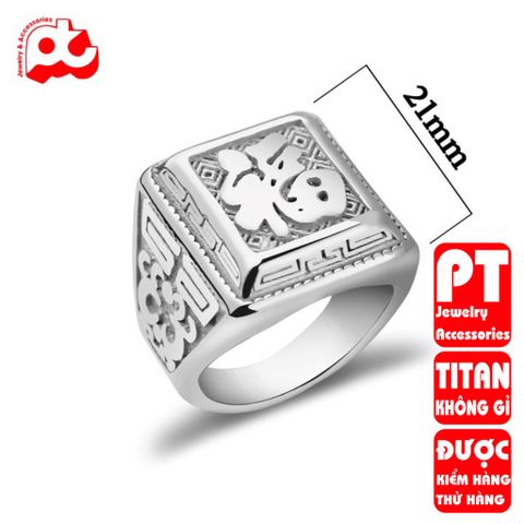 Nhẫn nam inox cao cấp thời trang chữ Phước bảng to titan thép không gỉ trangsucpt PTNNA01 400697