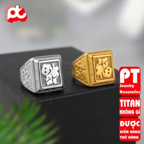 Nhẫn nam inox cao cấp thời trang chữ Phước bảng to titan thép không gỉ trangsucpt PTNNA01 400697