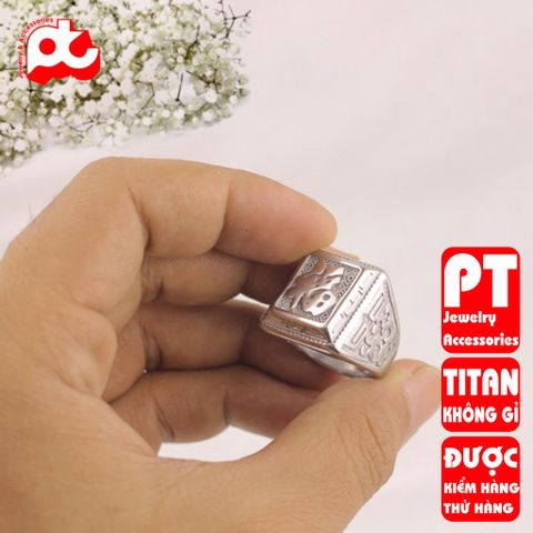Nhẫn nam inox cao cấp thời trang chữ Phước bảng to titan thép không gỉ trangsucpt PTNNA01 400697