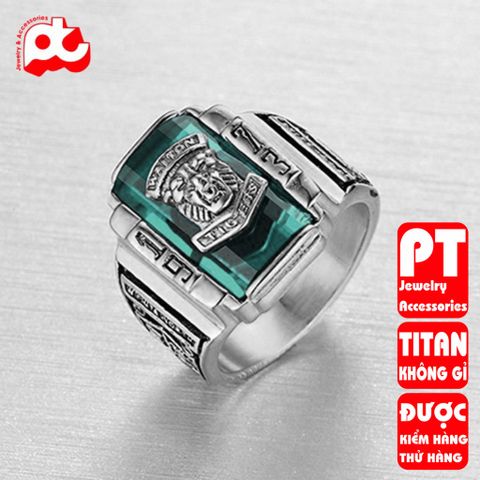 Nhẫn nam cao cấp inox thời trang titan thép không gỉ sư tử 1973 trangsucpt đá xang ngọc PTNNA214 400708