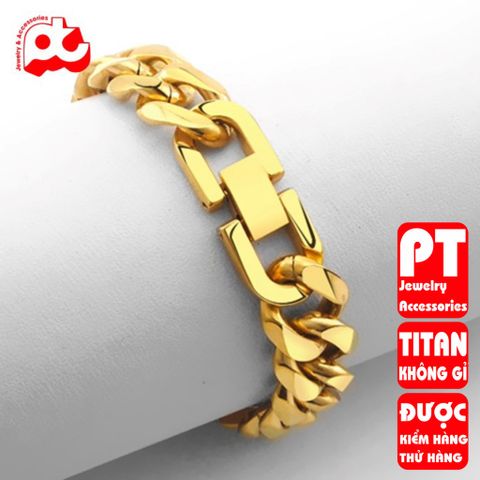 Lắc tay nam lặc đơn vác cạnh titan khóa bộ inox thép không gỉ trangsucpt 13mm PTLTNA14 400711