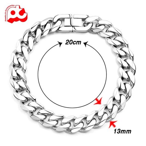 Lắc tay nam lặc đơn vác cạnh titan khóa bộ inox thép không gỉ trangsucpt 13mm PTLTNA14 400711
