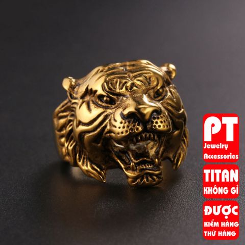 Nhẫn nam titan cao cấp thời trang chạm hổ PT Jewelry & Accessories thép không gỉ PTNNA257 400735