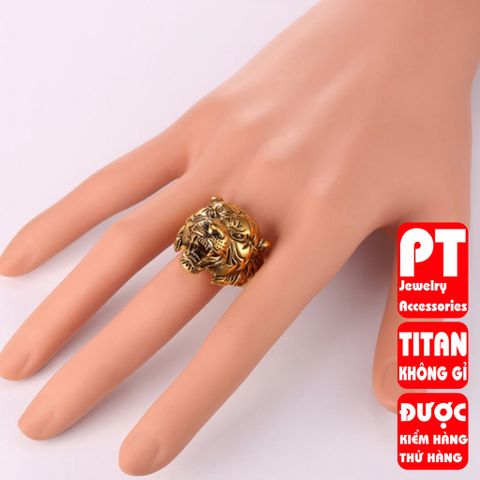 Nhẫn nam titan cao cấp thời trang chạm hổ PT Jewelry & Accessories thép không gỉ PTNNA257 400735