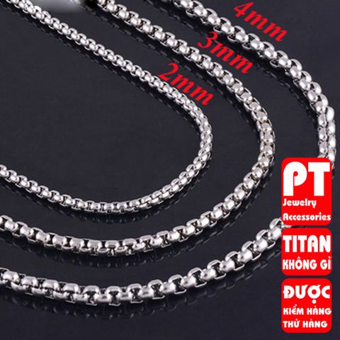 Dây chuyền nam inox cao cấp sang trọng không đen PT Jewelry & Accessories ( 2mm) 400736