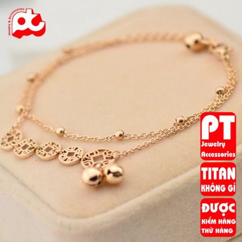Lắc chân nữ titan cao cấp thời trang trangsucpt không đen giá rẻ PTLCNT63 400751