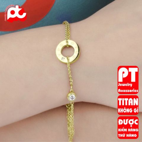 Lắc tay nữ titan cao cấp thời trang trangsucpt không đen giá rẻ PTLTNT02 400817