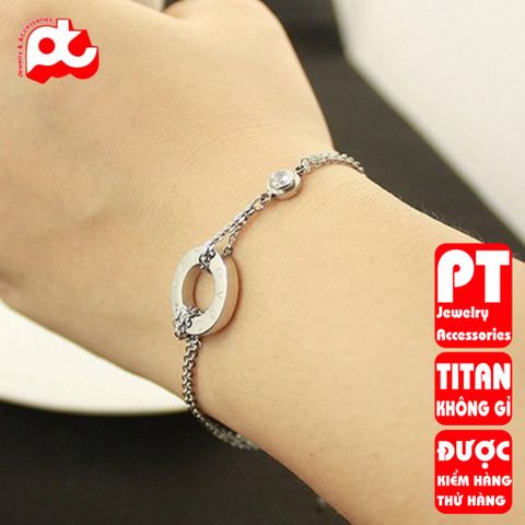 Lắc tay nữ titan cao cấp thời trang trangsucpt không đen giá rẻ PTLTNT02 400817