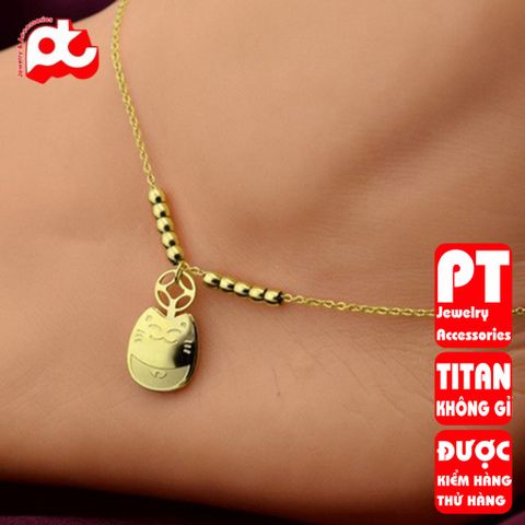 Lắc chân nữ titan cao cấp thời trang trangsucpt không đen giá rẻ PTLCNT51 400825