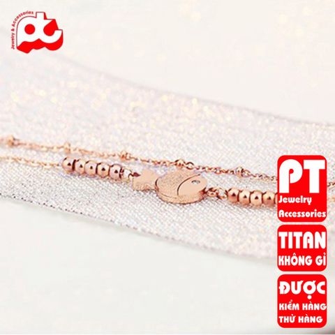 Lắc chân nữ titan cao cấp thời trang trangsucpt không đen giá rẻ PTLCNT56 400827