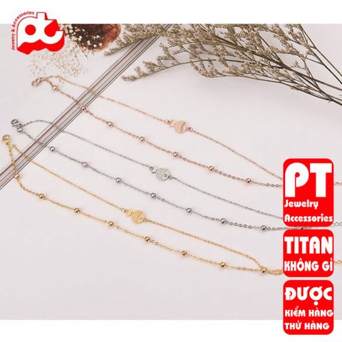 Lắc chân nữ titan cao cấp thời trang trangsucpt không đen giá rẻ PTLCNT56 400827