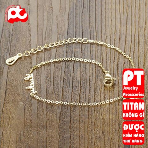 Lắc chân nữ titan cao cấp thời trang trangsucpt không đen giá rẻ PTLCNT30 400831