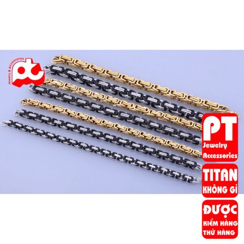 Lắc tay titan nam cao cấp sang trọng inox thép không gỉ ziczac vuông trangsucpt 9mm PTLTNA79 400833