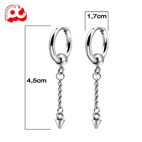 Bông tai nam inox cao cấp thép 1 chiếc kpop tòn ten phụ kiện bấm lỗ tai trangsucpt PTBTNA17 400866