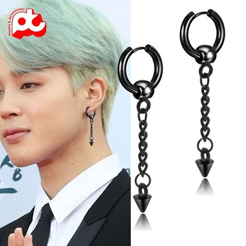 Bông tai nam inox cao cấp 1 chiếc kpop tòn ten phụ kiện bấm lỗ tai trangsucpt PTBTNA16 400867