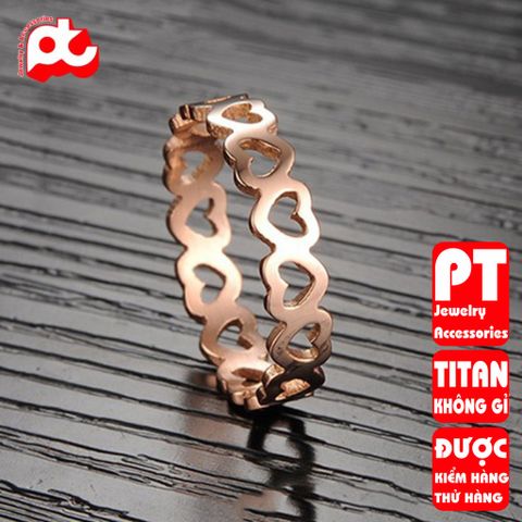 Nhẫn titan nữ trái tim rỗng cách điệu cao cấp thép không gỉ titanium trangsucpt 400884
