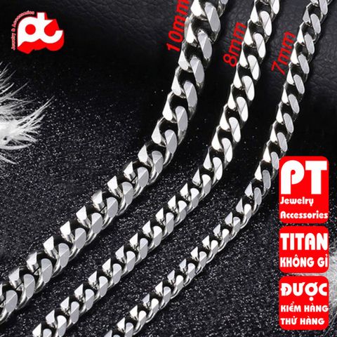 Dây chuyền nam thời trang rẻ titan thép không gỉ lặc xéo PT Jewelry & Accessories 7mm PTDCNA157 400885