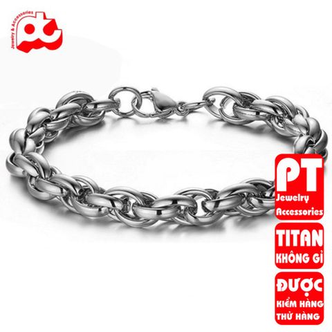 Lắc Tay Nam Titan Cao Cấp - Phong Cách Mạnh Mẽ, Bền Bỉ, Không Gỉ, Thời Trang Đẳng Cấp cho Phái Mạnh