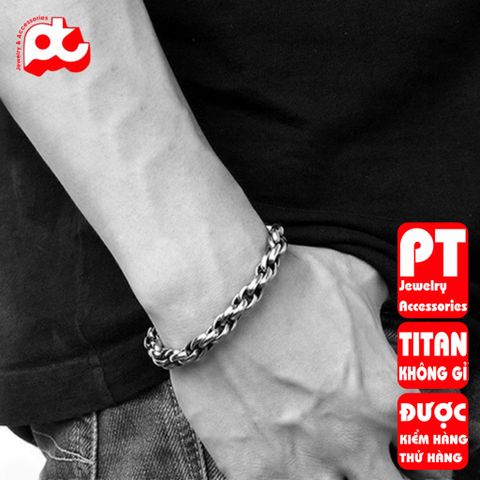 Lắc Tay Nam Titan Cao Cấp - Phong Cách Mạnh Mẽ, Bền Bỉ, Không Gỉ, Thời Trang Đẳng Cấp cho Phái Mạnh