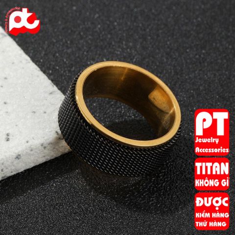 Nhẫn nam nữ xích lưới xoay Elas cao cấp thép không gỉ trangsucpt hiphop đường phố Unisex PTNNA31 400903