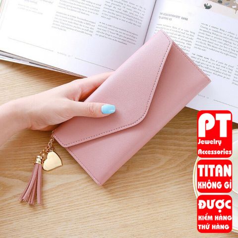 Ví Nữ Dáng Dài Tua Rua Trái Tim VD02 Siêu Xinh 400905