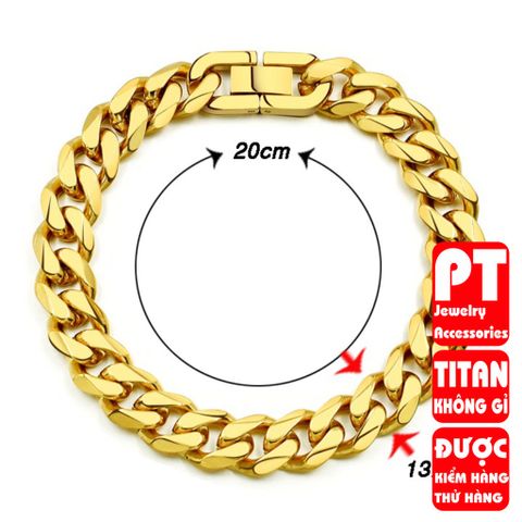 Lắc tay nam lặc đơn vác cạnh titan cao cấp khóa bộ titan thép không gỉ trangsucpt 13mm PTLTNA14 400908