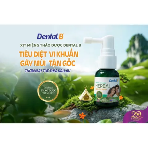 Xịt Thơm Miệng Dental B - Thảo Dược Kháng Khuẩn Bảo Vệ Hơi Thở Thơm Mát Suốt Ngày - Tiện Lợi Dễ Dàng Mang Theo