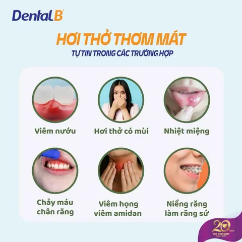 Xịt Thơm Miệng Dental B - Thảo Dược Kháng Khuẩn Bảo Vệ Hơi Thở Thơm Mát Suốt Ngày - Tiện Lợi Dễ Dàng Mang Theo