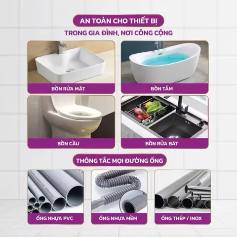 Bột Thông Tắc Cống OBAY - Tiêu Diệt 99,99% Vi Khuẩn, Không Gây Hư Hại Hệ Thống Ống Nước - Giải Pháp Hiệu Quả Cho Nhà Bếp và Nhà Tắm