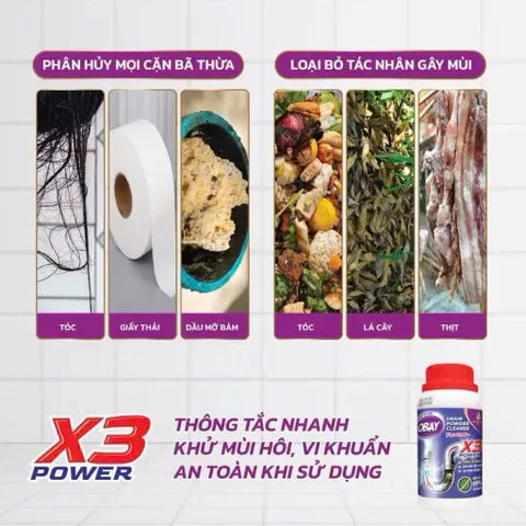Bột Thông Tắc Cống OBAY - Tiêu Diệt 99,99% Vi Khuẩn, Không Gây Hư Hại Hệ Thống Ống Nước - Giải Pháp Hiệu Quả Cho Nhà Bếp và Nhà Tắm