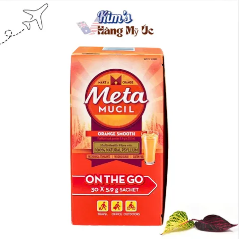 Bột Bổ Sung Chất Xơ Metamucil Vị Cam - Hỗ Trợ Tiêu Hóa Và Sức Khỏe Tim Mạch - Hộp 30 Gói 5.9g