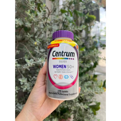 Vitamin Tổng Hợp Centrum Silver Dành Cho Phụ Nữ 50 Tuổi Trở Lên - Hỗ Trợ Tim Mạch, Xương Khớp, 275 Viên
