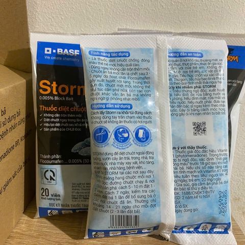 Thuốc Diệt Chuột Storm BASF 0,005% - Hiệu Lực Cao, Không Cần Trộn Mồi, Diệt Chuột Ngay Lần Ăn Đầu Tiên, Gói 20 Viên