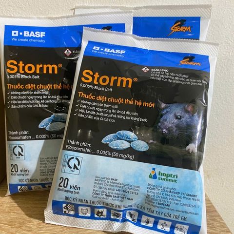 Thuốc Diệt Chuột Storm BASF 0,005% - Hiệu Lực Cao, Không Cần Trộn Mồi, Diệt Chuột Ngay Lần Ăn Đầu Tiên, Gói 20 Viên