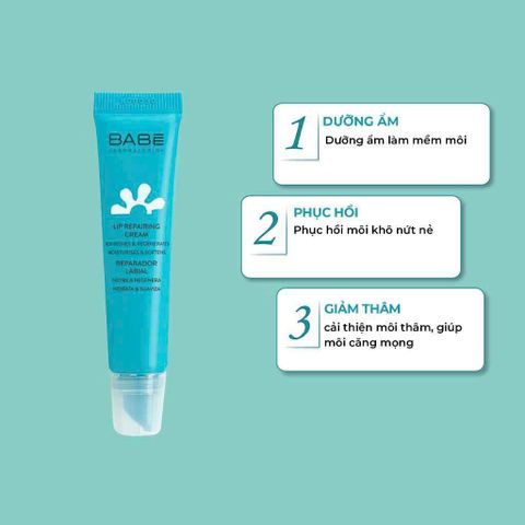 Son dưỡng  môi căng mịn ,giảm nứt nẻ BABE Lip Repairing Cream