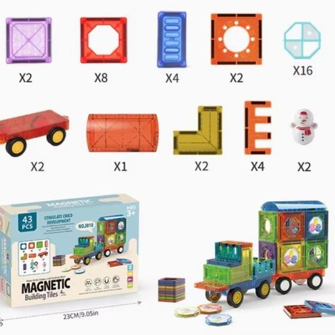 Hộp Xếp Hình Nam Châm 43 Miếng D011 - Đồ Chơi Trí Tuệ Khối Xây Dựng Sáng Tạo Cho Trẻ Em
