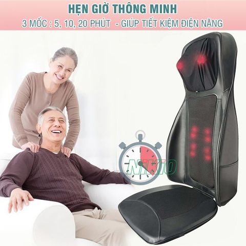 Ghế Massage Toàn Thân 4D Nikio NK-180 - Xoa Bóp Nhiệt Hồng Ngoại, Cải Thiện Đau Lưng, Thư Giãn Tối Ưu Tại Nhà