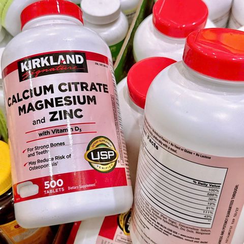 Viên uống Canxi Citrate + Magie + Zinc Kẽm Kirkland 500 Viên - Bổ Sung Dinh Dưỡng Cho Sức Khỏe Xương Khớp Chắc Khỏe