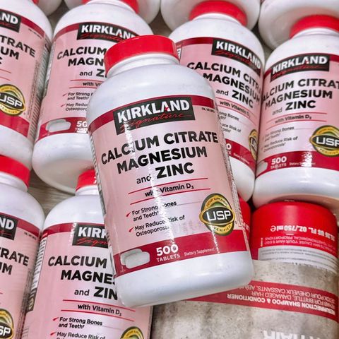 Viên uống Canxi Citrate + Magie + Zinc Kẽm Kirkland 500 Viên - Bổ Sung Dinh Dưỡng Cho Sức Khỏe Xương Khớp Chắc Khỏe