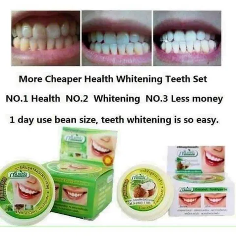 Kem Tẩy Trắng Răng Green Herb Thái Lan 25g - Giảm Ố Vàng, Sạch Vôi, An Toàn Tự Nhiên, Hơi Thở Thơm Mát - Gel Tẩy Trắng Răng