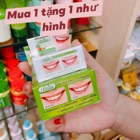 Kem Tẩy Trắng Răng Green Herb Thái Lan 25g - Giảm Ố Vàng, Sạch Vôi, An Toàn Tự Nhiên, Hơi Thở Thơm Mát - Gel Tẩy Trắng Răng