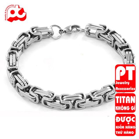 Lắc tay nam cao cấp sang trọng titan inox thép không gỉ ziczac vuông trangsucpt 9mm PTLTNA78 401270