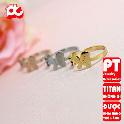 Nhẫn titan nữ freesize bướm cách điệu cao cấp thép không gỉ titanium PT Jewelry & Accessories 401275