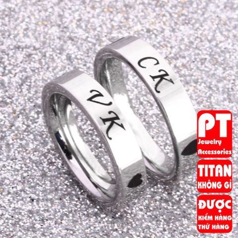 Nhẫn cặp vợ chống inox ĐV: 1CHIẾC cao cấp sang trọng không đen HCM 401302